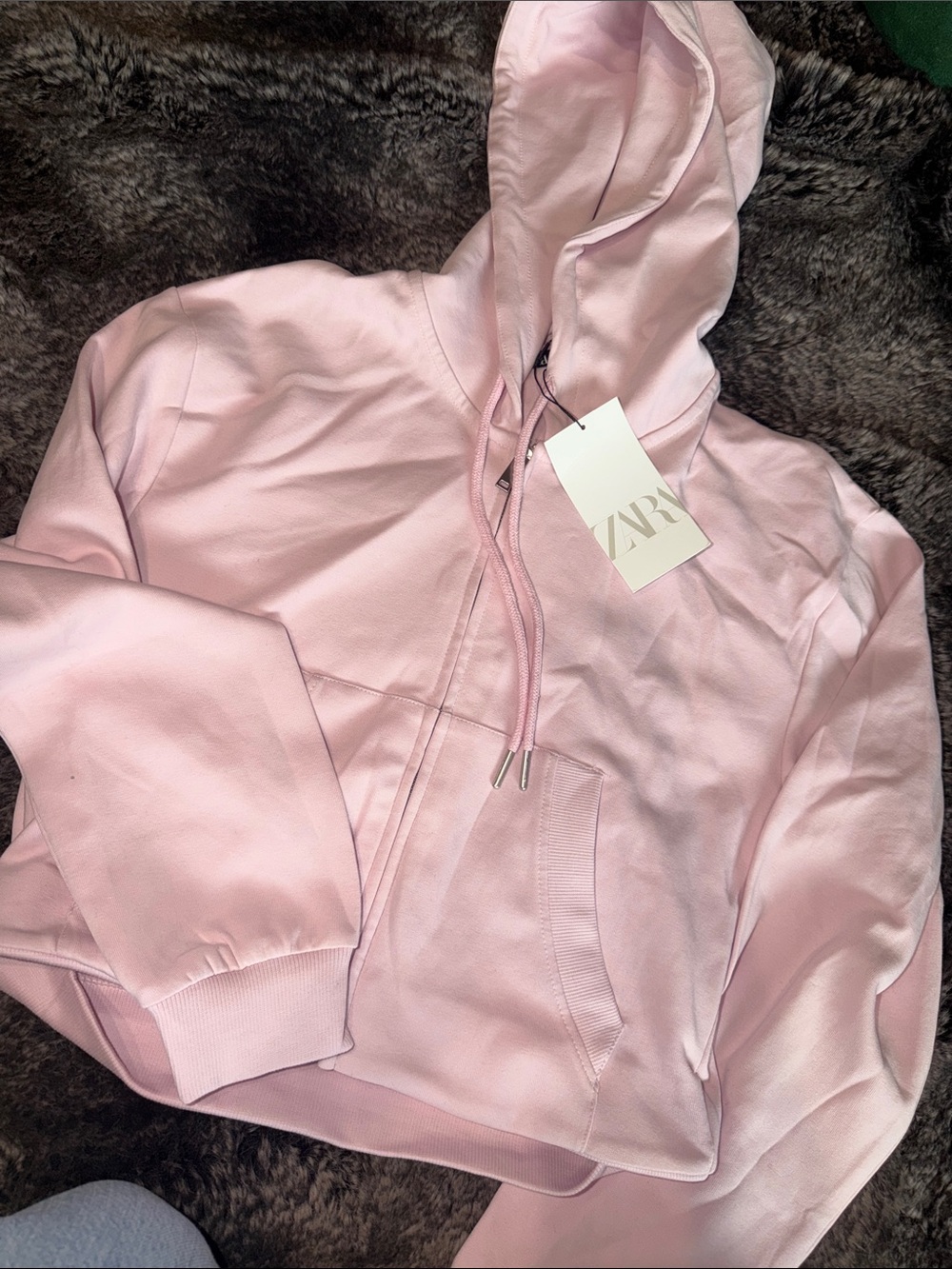 Zara Light Pink Hooded Sweatshirt